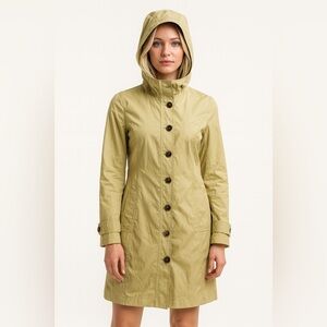 House of Harlow Women's Coat Color Yellow Mustard Pockets Hooded Mid Length M